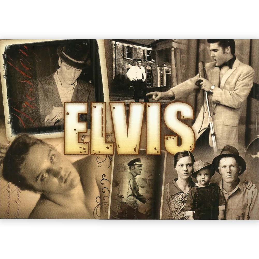 ELVIS PRESLEY エルヴィスプレスリー (生誕 90周年 ) - Sepia Collage / ポストカード・レター - PGS